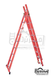 نردبان مخابراتی آلومینیوم (پله مثلث) اورست 7.5 متری 28 پله 3 تکه برند فرازپله