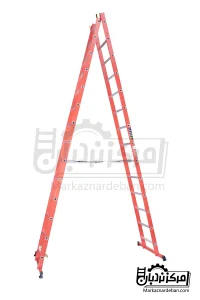 نردبان مخابراتی آلومینیوم (پله مثلث) اورست 8 متری 30 پله 2 تکه برند فرازپله