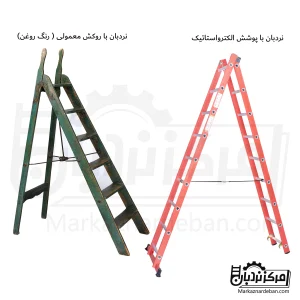 مقایسه 2 نردبان با دو نوع پوشش معمولی و استاتیک